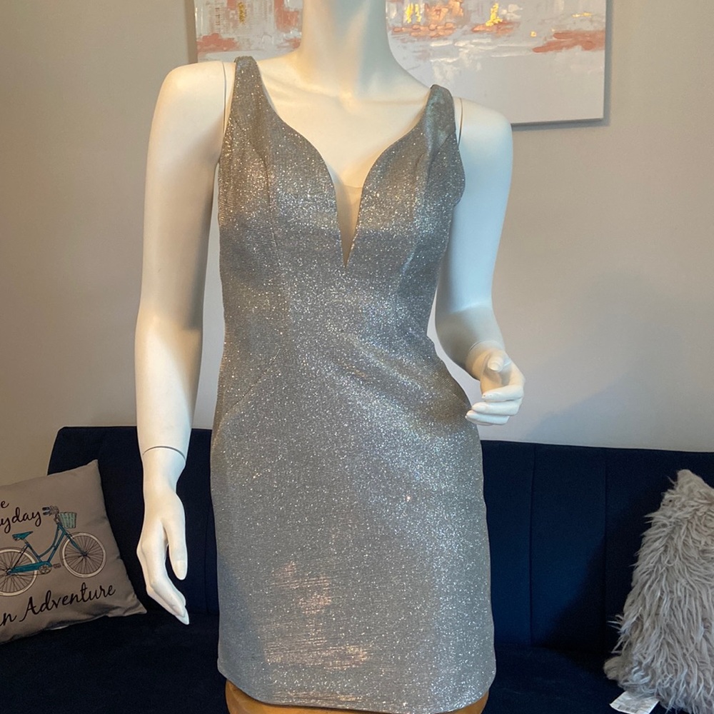 The Secret Dress by Alyce Paris homecoming dress, Size 0, Worn Once, Silver